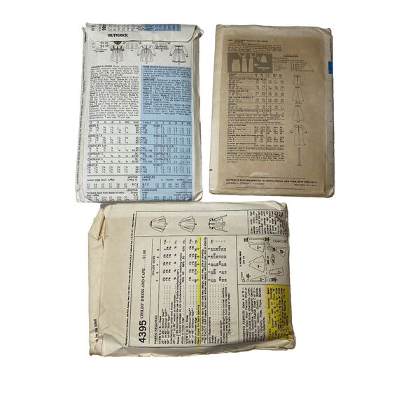 Vintage Butterick and kids #3486, #3602 McCall’s 4395 Girls 2 3 4 5 6 8 10 12 - Picture 5 of 5